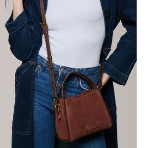 American Co. Auburn Crossbody – Dark Cherry Suede, Triple Compartment New With T